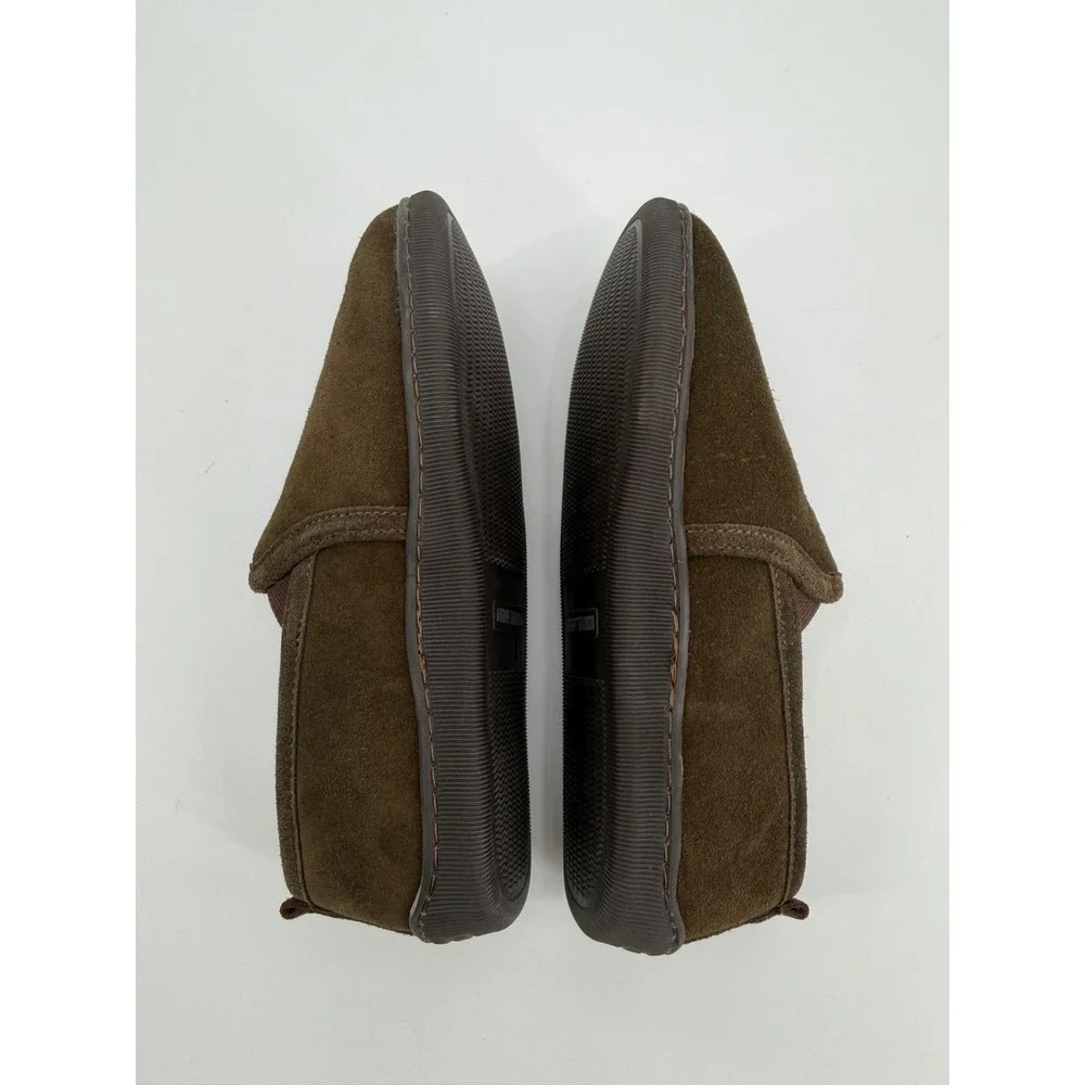 Minnetonka Mens 3928 Suede Pile Lined Slip On Slippers Chocolate Brown Size 8M